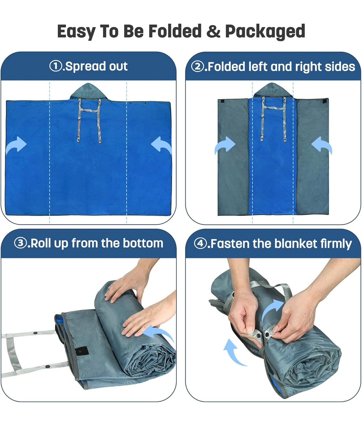 Waterproof Stadium Blanket and Wearable Poncho